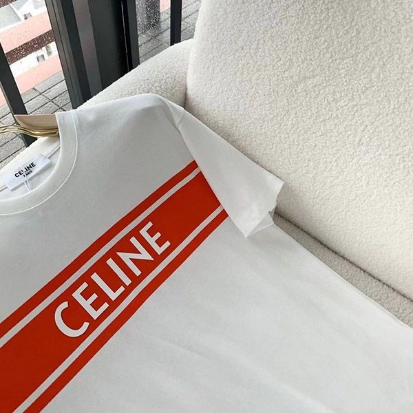 セリーヌ ロゴ ルーズ Tシャツ / コットンジャージー 2色 Ced15675最高級