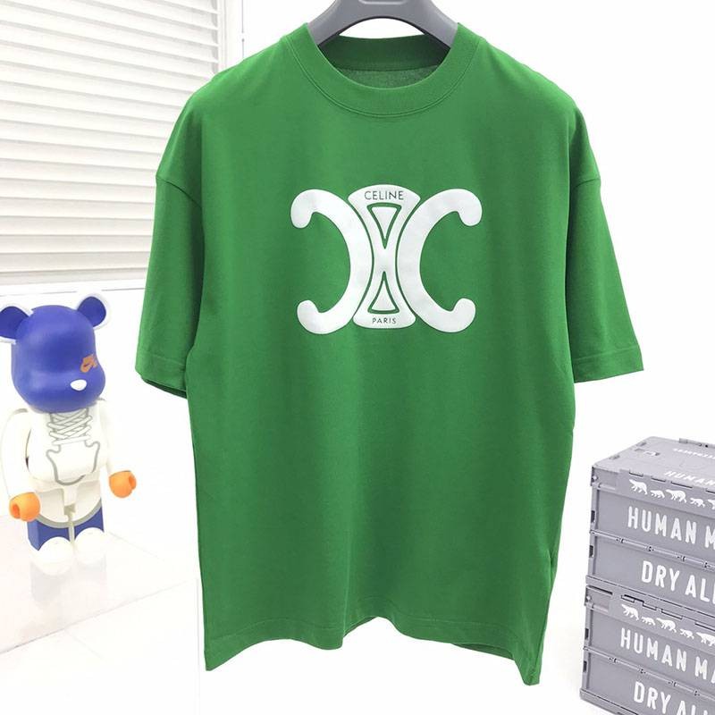 春夏新作セリーヌ トリオンフ Tシャツ コピー コットン グリーン Cee02759