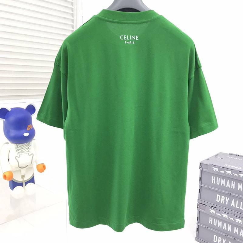 春夏新作セリーヌ トリオンフ Tシャツ コピー コットン グリーン Cee02759通販