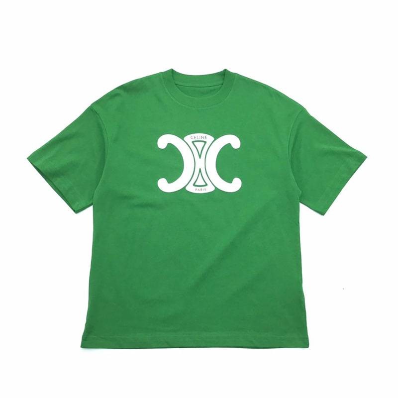 春夏新作セリーヌ トリオンフ Tシャツ コピー コットン グリーン Cee02759激安送料無料