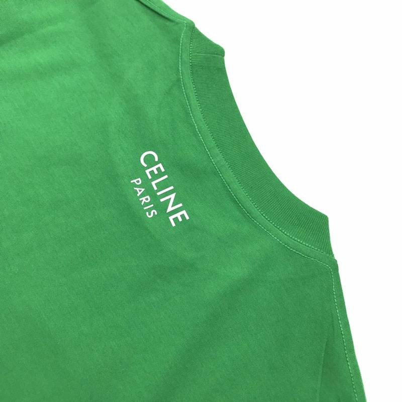 春夏新作セリーヌ トリオンフ Tシャツ コピー コットン グリーン Cee02759最高級