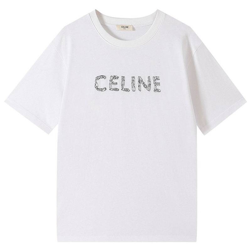 日本未入荷セリーヌ ルーズ Tシャツ コピー コットン ホワイト Cef32445