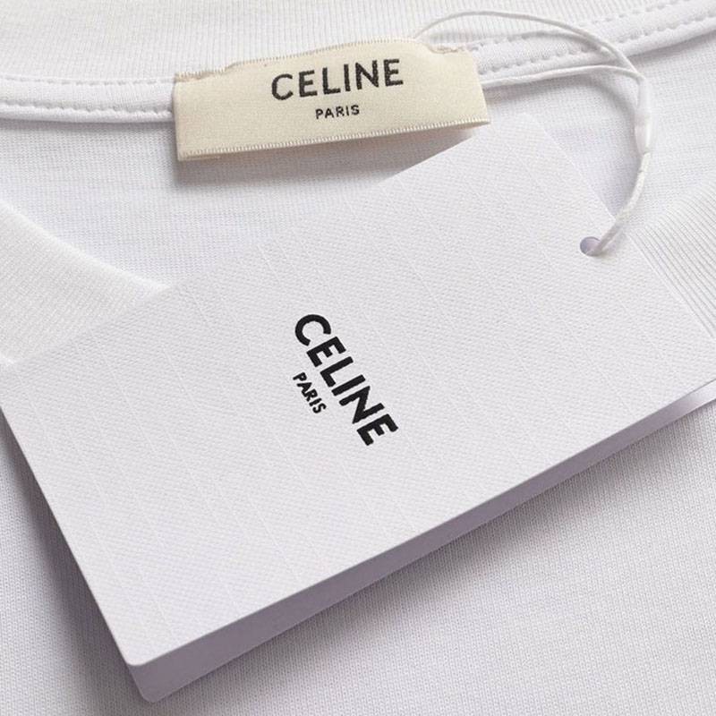 日本未入荷セリーヌ ルーズ Tシャツ コピー コットン ホワイト Cef32445高い品質