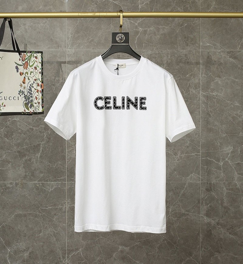 【日本未発売】セリーヌ “セリーヌ”スタッズロゴプリント Tシャツコピー Cef42914