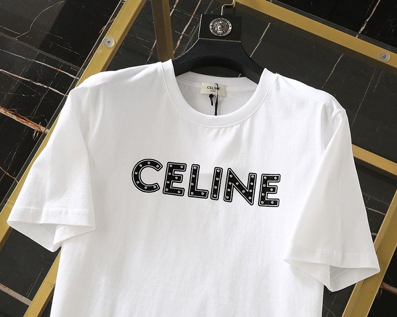 【日本未発売】セリーヌ “セリーヌ”スタッズロゴプリント Tシャツコピー Cef42914人気