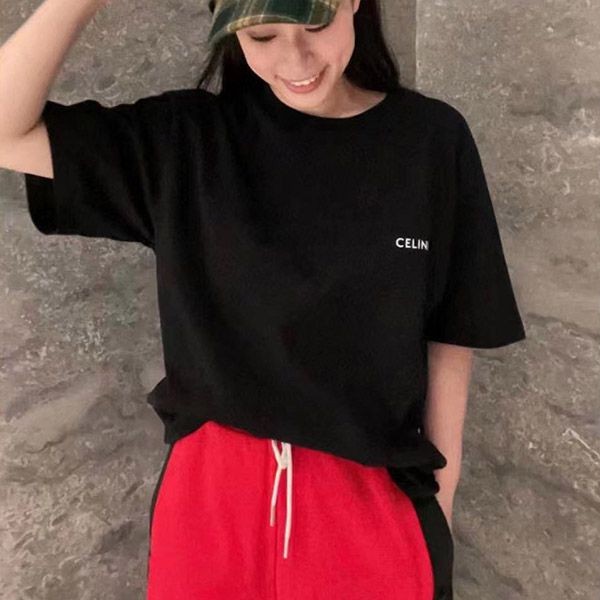 すぐ届く セリーヌ コットン ジャージー Tシャツ ロゴ Ceg93912高い品質
