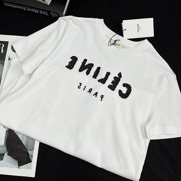 送料込 セリーヌ コットン ジャージー Tシャツ コピー ロゴ Cei25360最高級