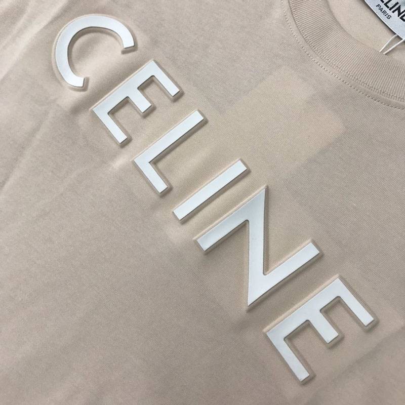 入手困難セリーヌ ルーズ Tシャツ コピー コットン ベージュ Cei46378高い品質