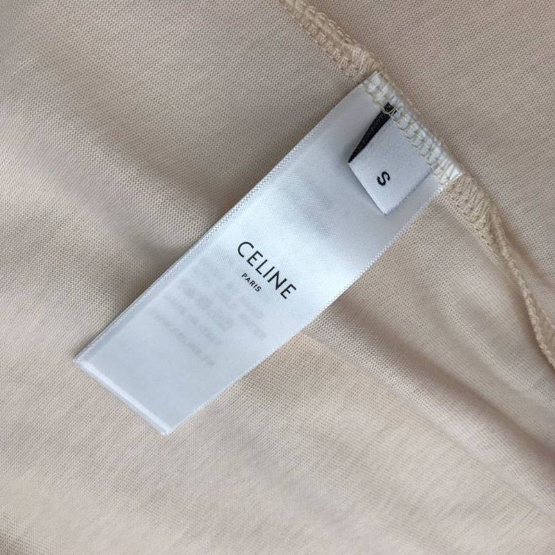 入手困難セリーヌ ルーズ Tシャツ コピー コットン ベージュ Cei46378最高級