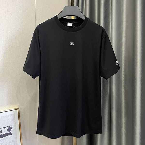 大人気！セリーヌ トリオンフ ロゴ Tシャツ / コットンジャージー ブラック Cek45886高い品質