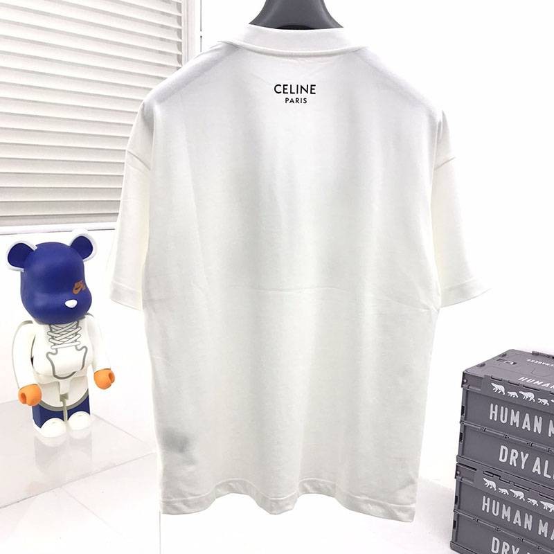 送料込セリーヌ トリオンフ Tシャツ コピー コットン ホワイト Cem54652通販