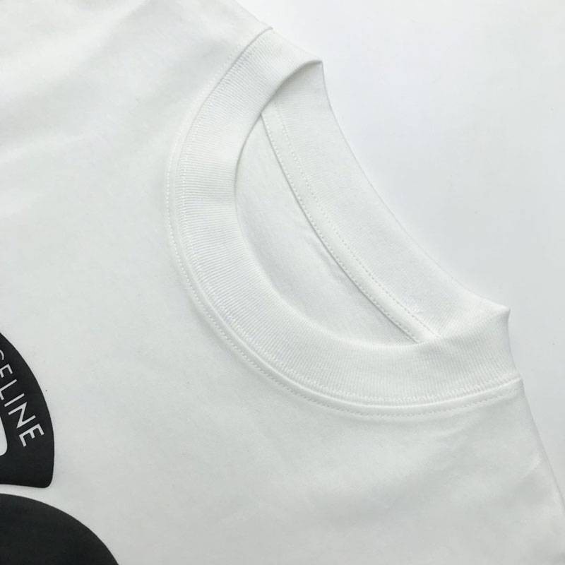 送料込セリーヌ トリオンフ Tシャツ コピー コットン ホワイト Cem54652激安送料無料