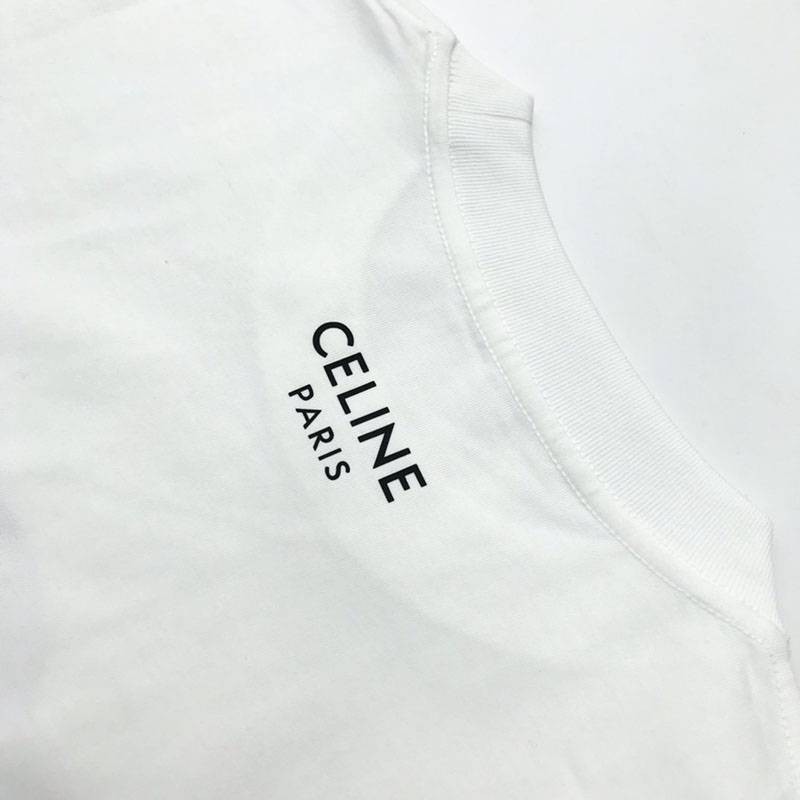 送料込セリーヌ トリオンフ Tシャツ コピー コットン ホワイト Cem54652最高級