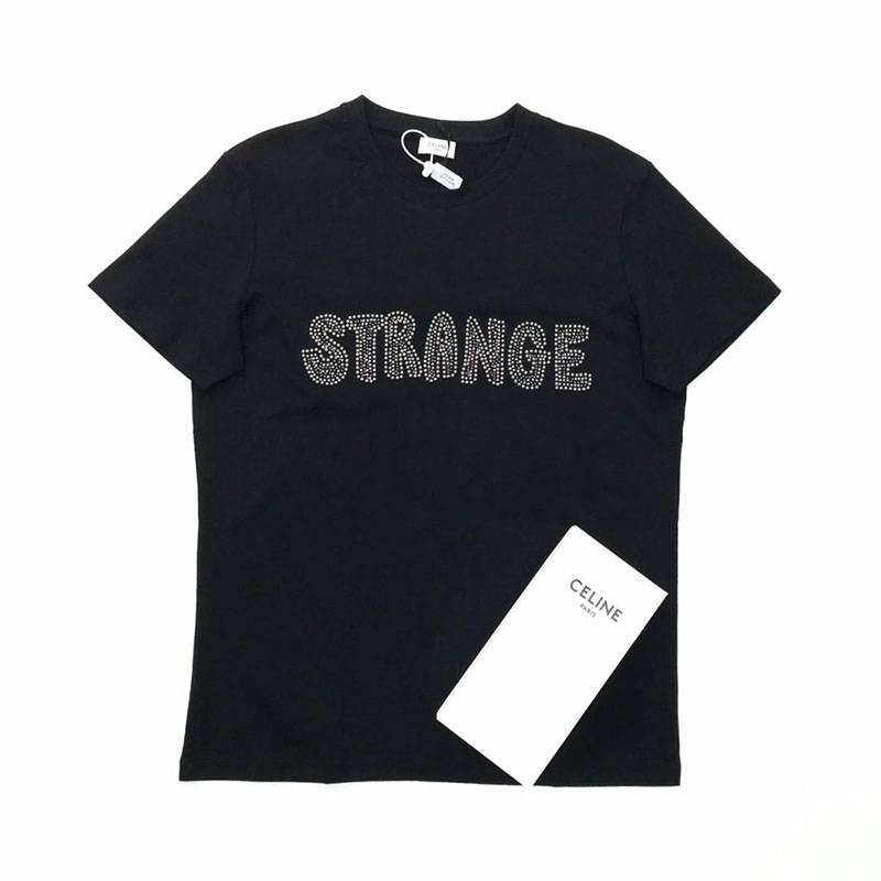 目を惹くカラーセリーヌ ルーズ Tシャツ コピー コットン ブラック Cep26386激安送料無料