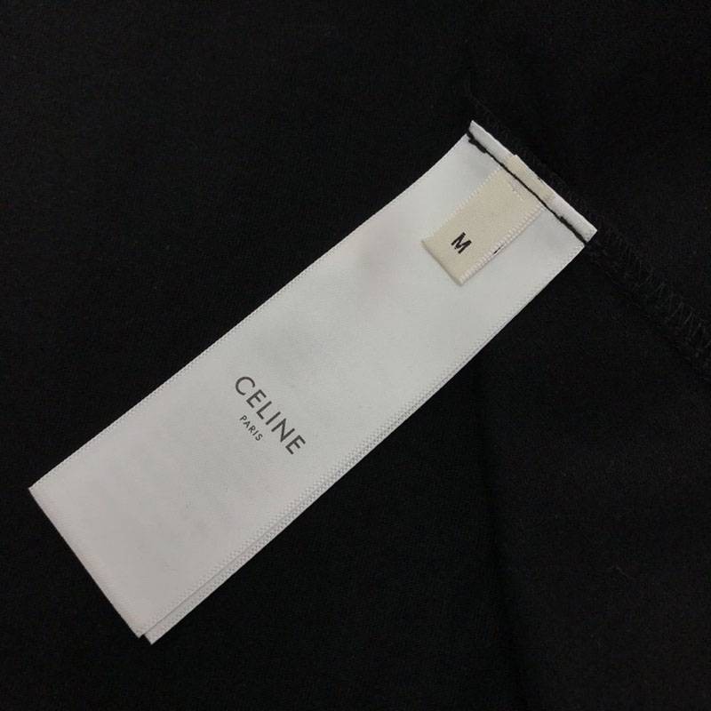 目を惹くカラーセリーヌ ルーズ Tシャツ コピー コットン ブラック Cep26386代引きを販売