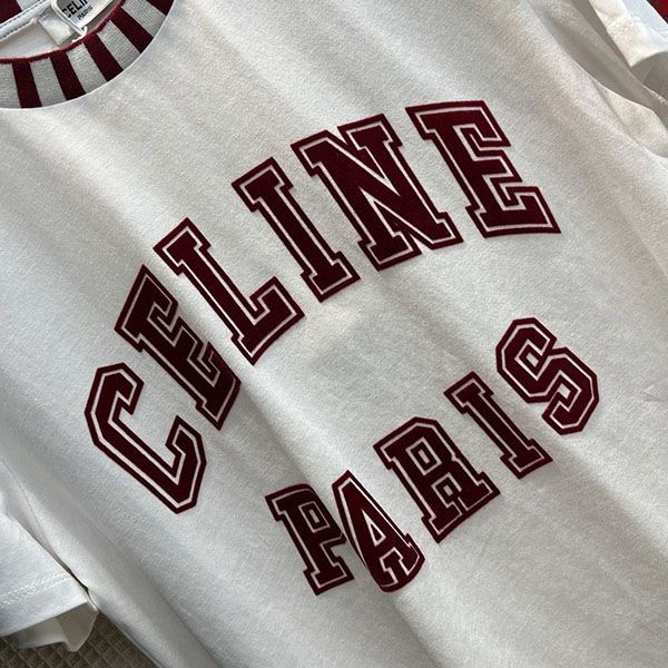 入手困難 セリーヌ PARIS Tシャツ コピー フロック コットン ジャージー Ceq70728高い品質