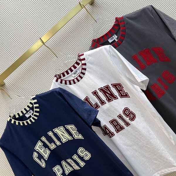 入手困難 セリーヌ PARIS Tシャツ コピー フロック コットン ジャージー Ceq70728最高級