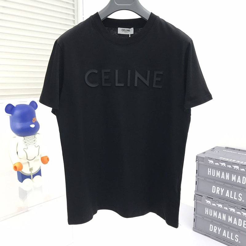 大人気！セリーヌ コピー ルーズ Tシャツ コットン ブラック Cer62947