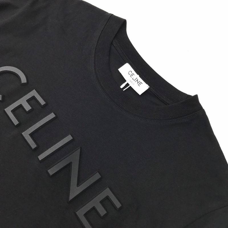 大人気！セリーヌ コピー ルーズ Tシャツ コットン ブラック Cer62947激安送料無料