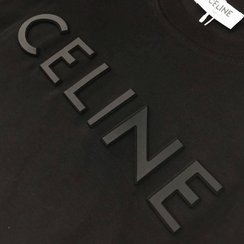 大人気！セリーヌ コピー ルーズ Tシャツ コットン ブラック Cer62947高い品質