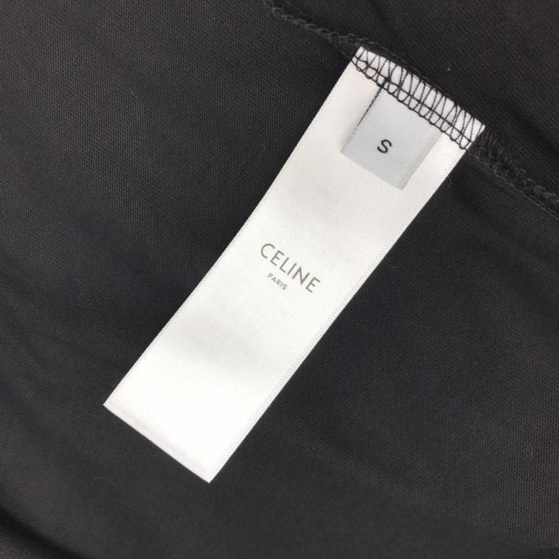 大人気！セリーヌ コピー ルーズ Tシャツ コットン ブラック Cer62947人気