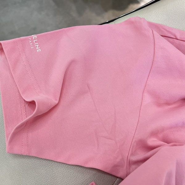 送料込 セリーヌ コットンジャージー トリオンフ 偽物 Tシャツ Ceu09786高い品質