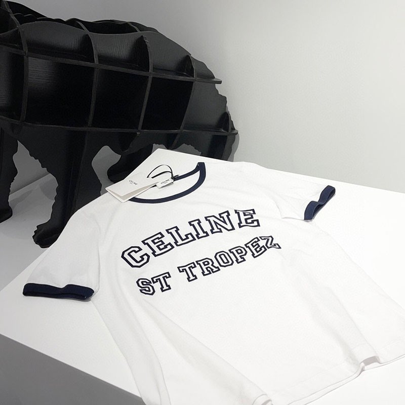 新作 大人気 セリーヌ サントロペコットンフロックTシャツ コピー 2X774501F激安送料無料
