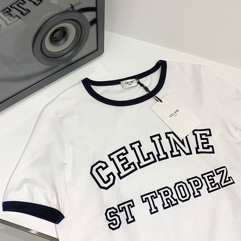 新作 大人気 セリーヌ サントロペコットンフロックTシャツ コピー 2X774501F代引きを販売