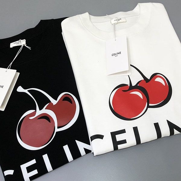 目を惹くカラー セリーヌ ロゴ コットンTシャツ コピー Cev47660N級品