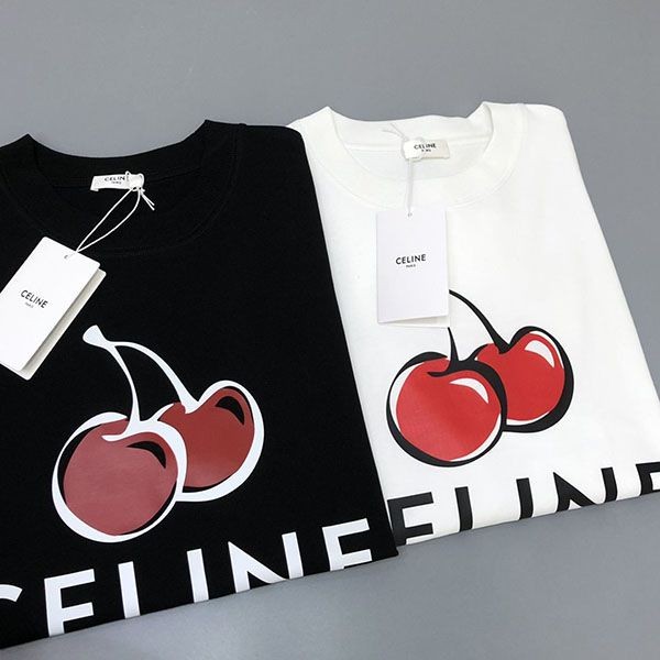 目を惹くカラー セリーヌ ロゴ コットンTシャツ コピー Cev47660代引きを販売