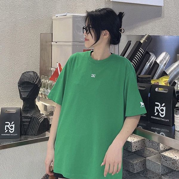 《大人気》セリーヌ トリオンフ ロゴ Tシャツ / コットンジャージー グリーン Cew15886N級品