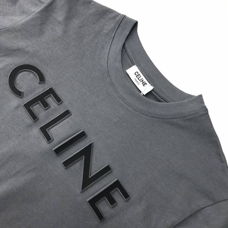 争奪戦セリーヌ 偽物 ルーズ Tシャツ コットン グレー Cey81651激安送料無料