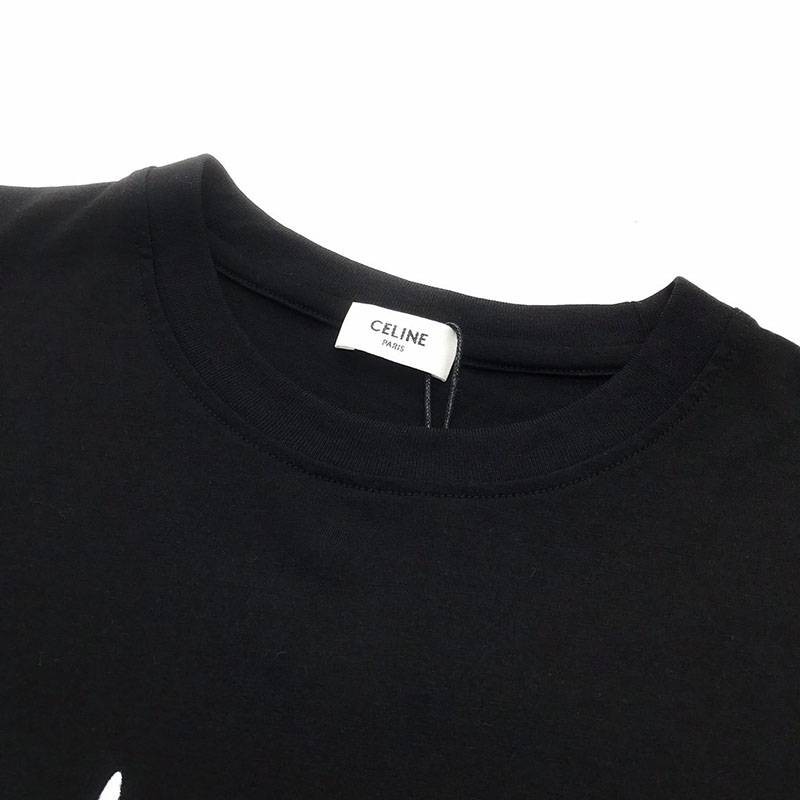 人気No1セリーヌ アーティストプリント ルーズTシャツ 偽物/ コットン ブラック Cez86971激安送料無料