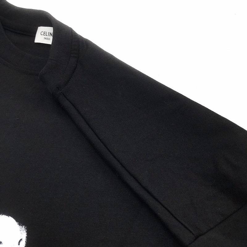 人気No1セリーヌ アーティストプリント ルーズTシャツ 偽物/ コットン ブラック Cez86971人気