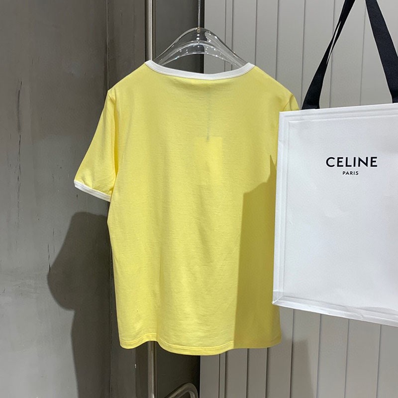 新作 大人気 セリーヌ サントロペコットンフロックTシャツ偽物 Cez89396高い品質