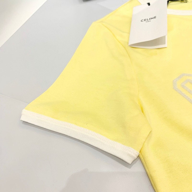 新作 大人気 セリーヌ サントロペコットンフロックTシャツ偽物 Cez89396代引きを販売