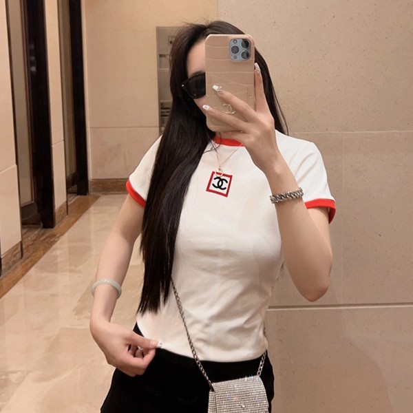 希少 シャネル ロゴ コットン Tシャツ コピー shc04927品質保証