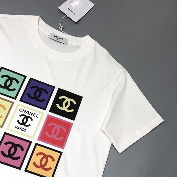 一目惚れ♪シャネル マルチカラーココマークTシャツ コピー ショートリーブトップス shj55368高い品質