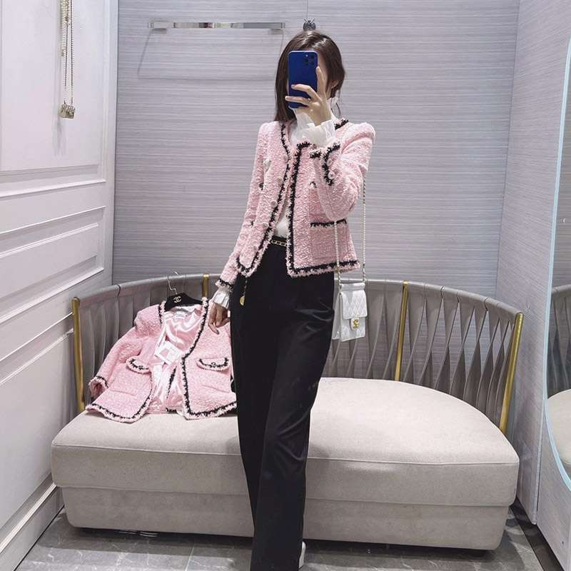 春夏新作シャネル コピー ツイード ジャケット ピンク shk74733激安送料無料