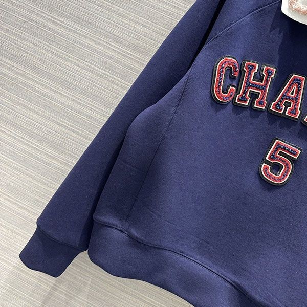最新シャネル コットン ロゴ刺繍 コピー スウェットシャツ shm97650最高級
