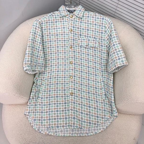 希少★シャネル プリント ブラウス CCマーク シルク 半袖 シャツ コピー shp97471激安送料無料