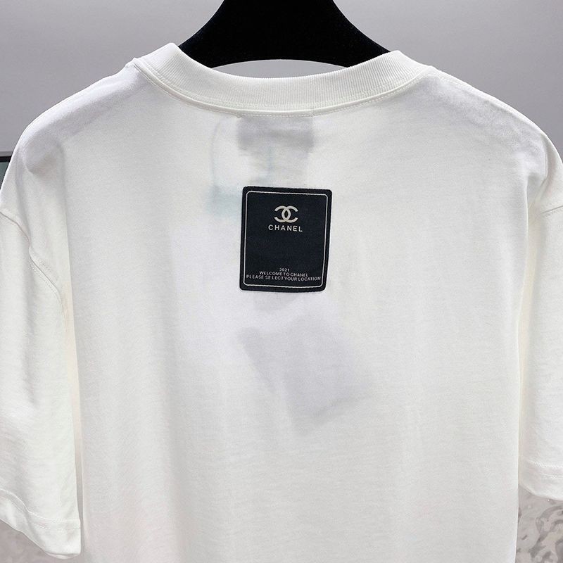 21AW新作シャネル Tシャツ パロディ プリント プレタ クルーズ 半袖 shr69847最高級