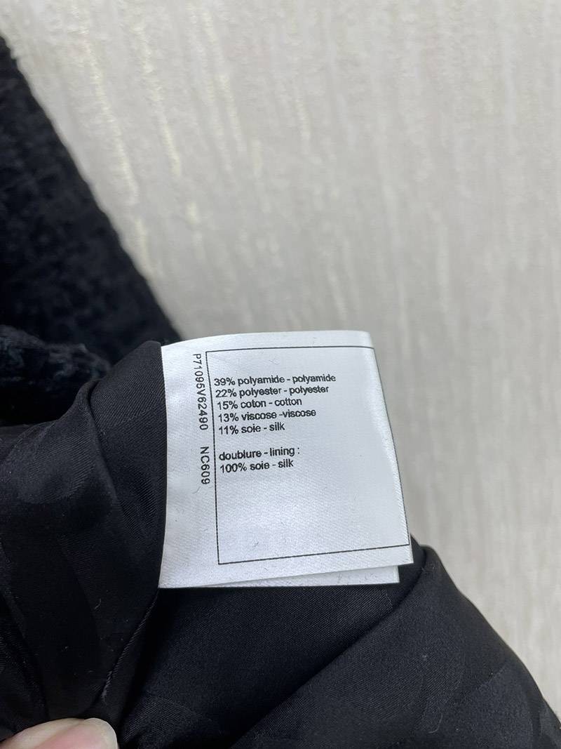 大人気！☆シャネル☆ 上品♪ RECAP ツイードダブルコート/ブラック shs43689品質保証