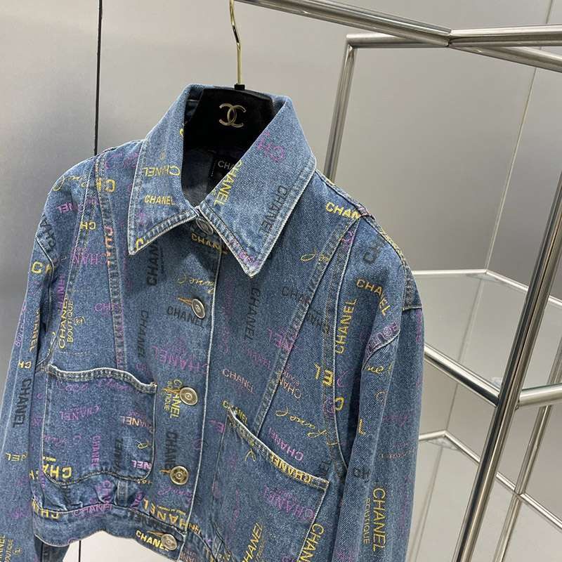 日本未入荷シャネル プリント デニム ジャケット コピー shx62606代引きを販売