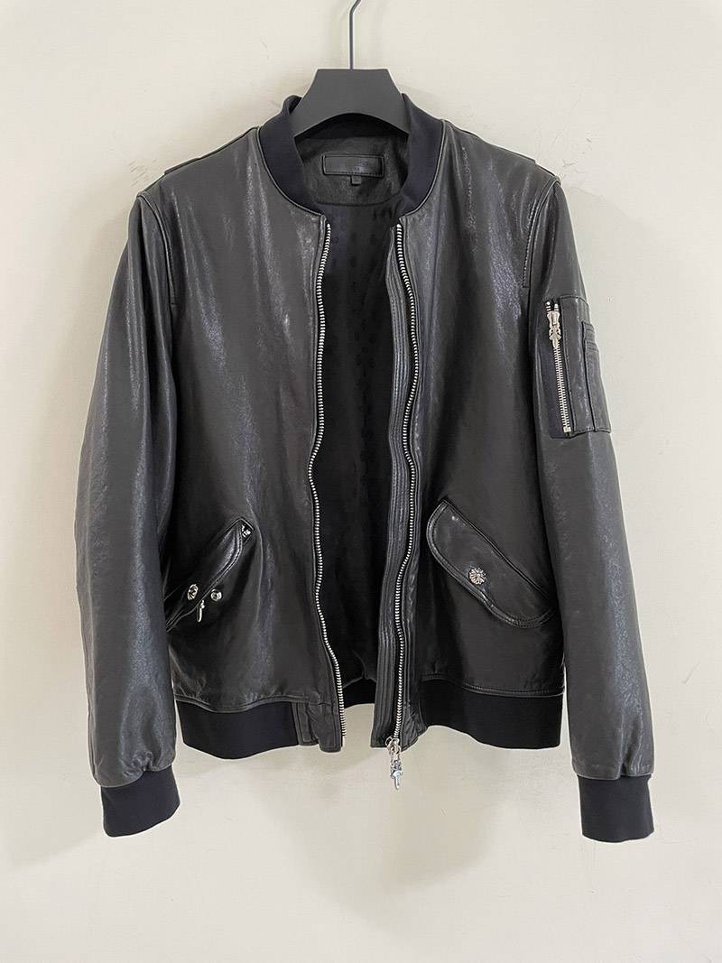 高級感 クロムハーツ アビエイター・レザー・ジャケット Kuf70606最高級