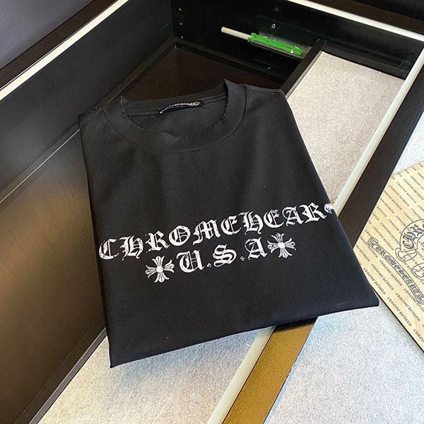 最安値挑戦クロムハーツ 偽物 Tee ホースシュー Tシャツ 黒 Kuk17309激安送料無料