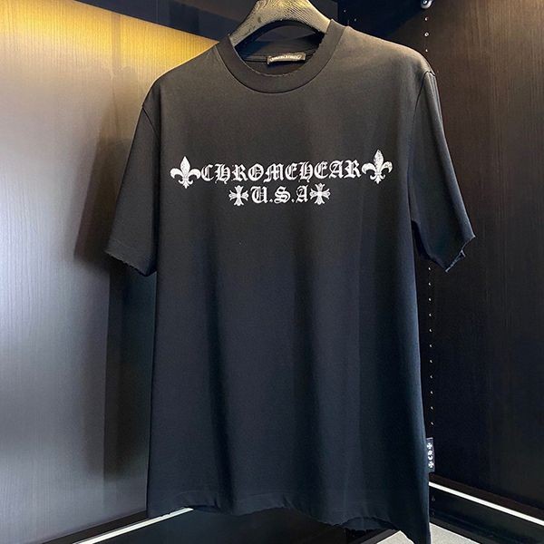 最安値挑戦クロムハーツ 偽物 Tee ホースシュー Tシャツ 黒 Kuk17309高い品質