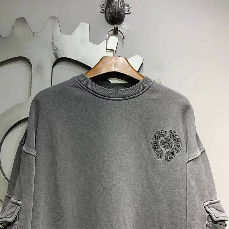 クロムハーツ ロングＴシャツ コピー ホースシュー&スター ブラック【追跡付】 Kus10523高い品質