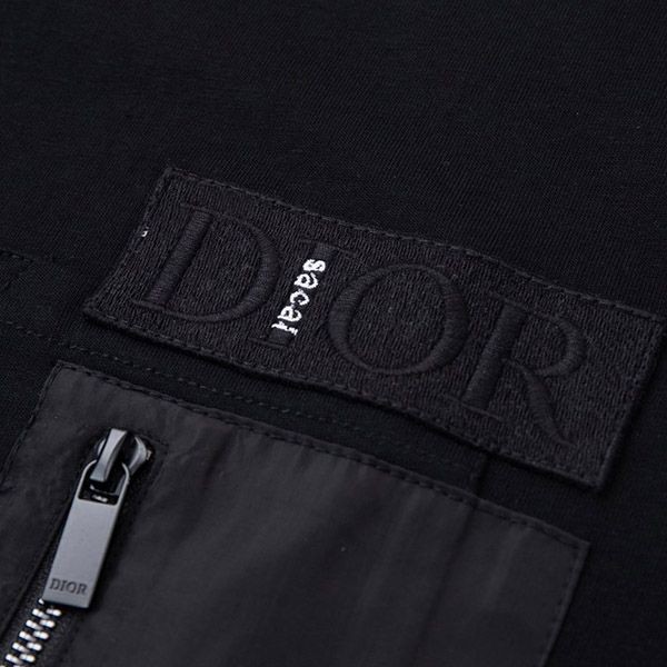 ディオール×サカイ 偽物★ブラック オーバーサイズTシャツ 213J642A0554_C989品質保証