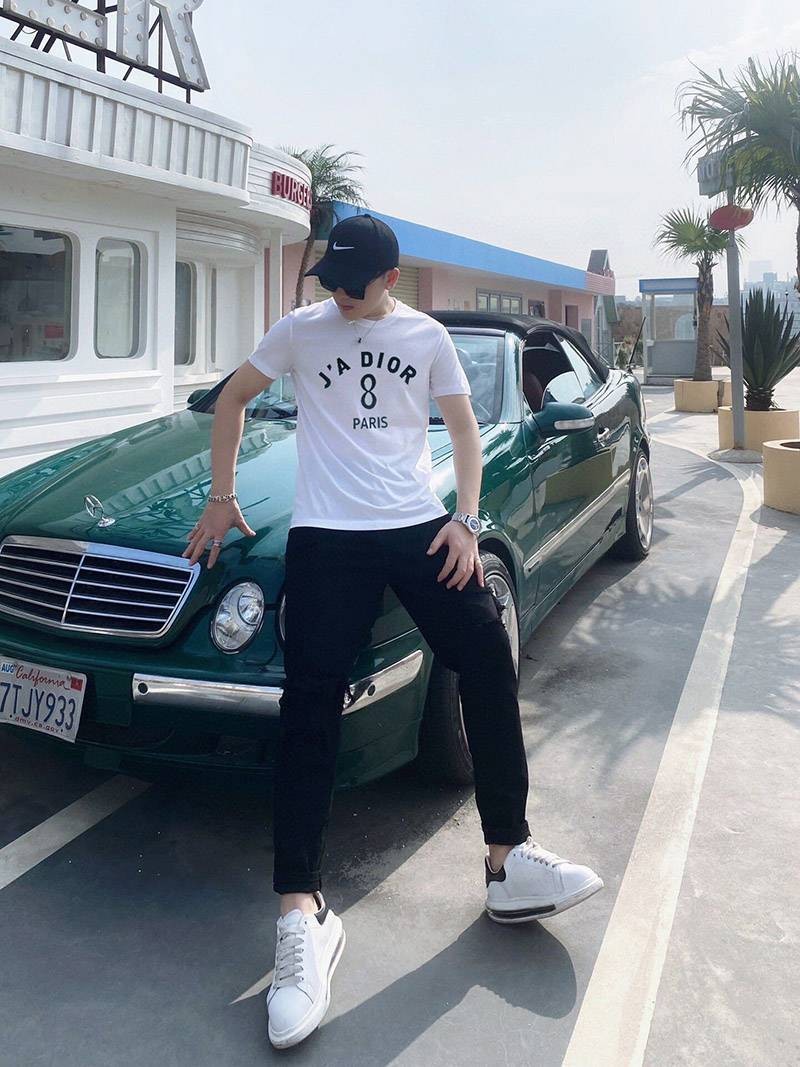 人気!☆ディオール☆"JAディオール 8" コットンリネン*Tシャツ偽物 2色展開 deb70302激安送料無料